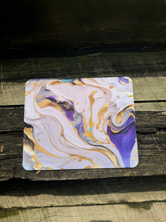 Purple marble mouse pad